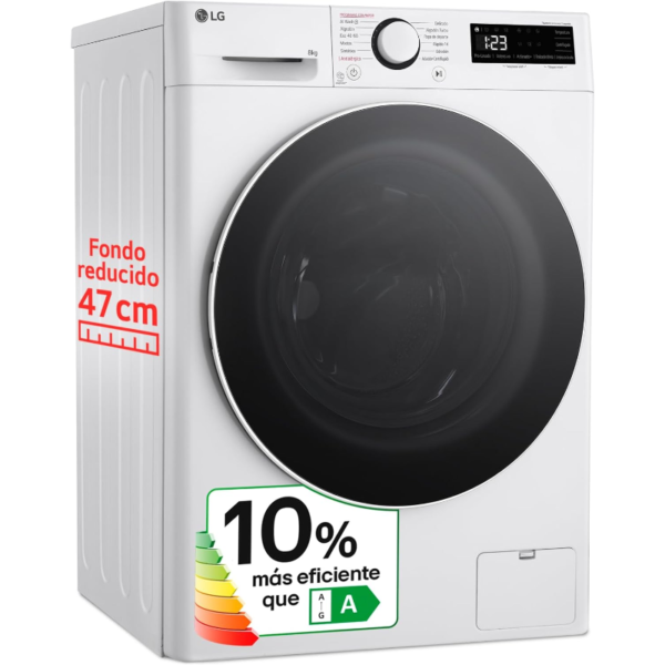 Lavadora de Carga Frontal LG F2WR5S08A0W 8 kg AI Direct Drive™ Steam™ Blanca