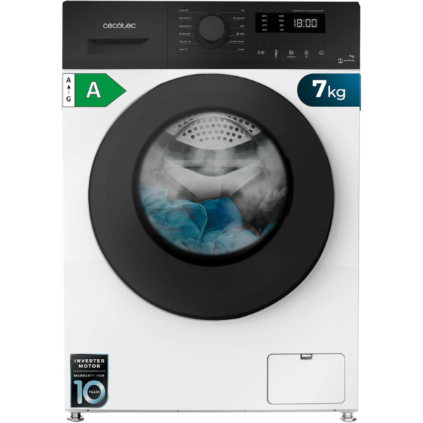 Lavadora de Carga Frontal Cecotec Bolero DressCode 7150 Inverter Steel 7 kg 1400 rpm